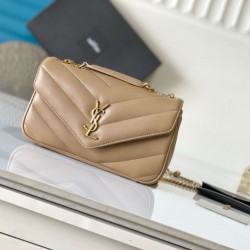 Replica YSL Saint Laurent LouLou Small Bag Matelasse Beige Fake