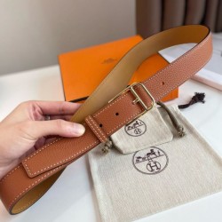 Replica Hermes Romain 35MM Belt Clemence Brown