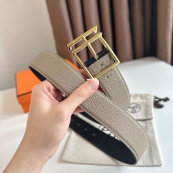 Replica Hermes Romain 35MM Belt Gray/Black Clemence