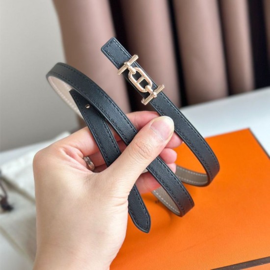 Replica Hermes Gamma 13mm Reversible Belt Epsom Taupe Gray/Black