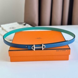 Replica Hermes Gamma 13mm Reversible Belt Epsom Taupe Green/Blue