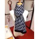 Replica Dior CD Oblique Stole Wool and Cashmere Blue Fake Replica Dior CD Oblique Stole Wool and Cashmere Blue Fake