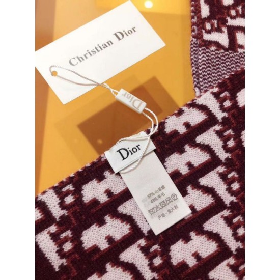 Replica Dior CD Oblique Stole Wool and Cashmere Bordeaux Fake Replica Dior CD Oblique Stole Wool and Cashmere Bordeaux Fake
