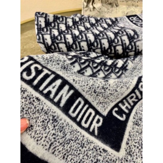 Replica Dior Oblique Blanket Wool and Angora Navy Blue Fake Replica Dior Oblique Blanket Wool and Angora Navy Blue Fake
