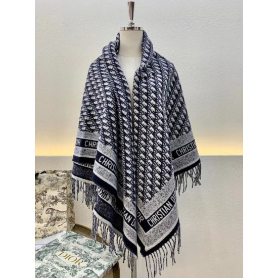 Replica Dior Oblique Blanket Wool and Angora Navy Blue Fake Replica Dior Oblique Blanket Wool and Angora Navy Blue Fake