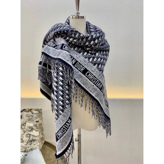 Replica Dior Oblique Blanket Wool and Angora Navy Blue Fake Replica Dior Oblique Blanket Wool and Angora Navy Blue Fake