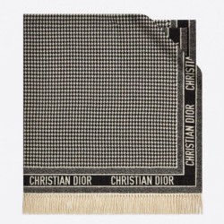 Replica Dior 30 Montaigne Blanket Houndstooth Cashmere and Wool Fake