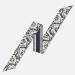 Replica Dior Toile de Jouy Soleil Mitzah Scarf Silk Twill Blue Fake