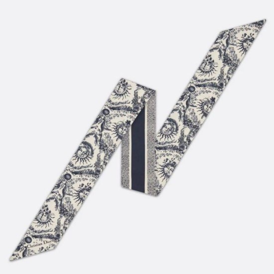 Replica Dior Toile de Jouy Soleil Mitzah Scarf Silk Twill Blue Fake Replica Dior Toile de Jouy Soleil Mitzah Scarf Silk Twill Blue Fake