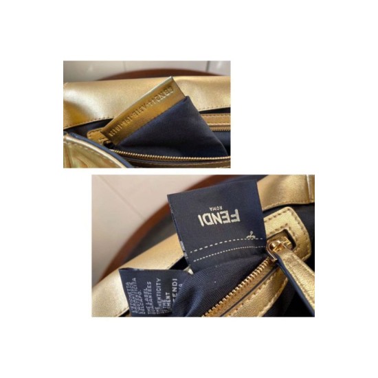 Replica Fendi Baguette Medium Bag With FF Motif Gold Fake Replica Fendi Baguette Medium Bag With FF Motif Gold Fake
