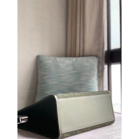 Replica Fendi Sunshine Medium Shopper Bag FF Fabric Green Fake Replica Fendi Sunshine Medium Shopper Bag FF Fabric Green Fake