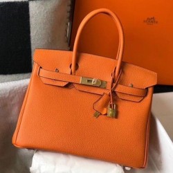 Replica Hermes Birkin 25cm 30cm 35cm Bag Clemence Orange