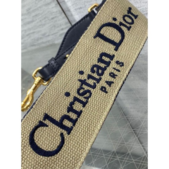 Replica Dior Shoulder Strap with Ring Embroidery Canvas Blue Fake Replica Dior Shoulder Strap with Ring Embroidery Canvas Blue Fake