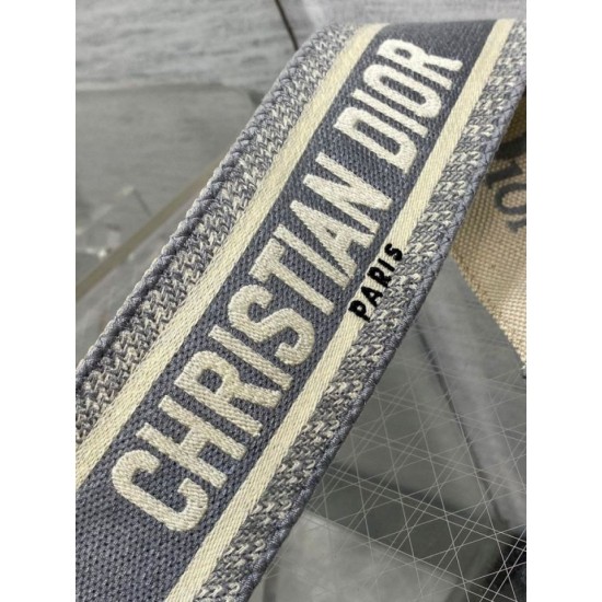 Replica Dior Shoulder Strap with Ring Embroidery Canvas Grey Fake Replica Dior Shoulder Strap with Ring Embroidery Canvas Grey Fake