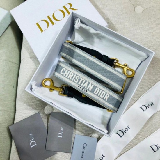 Replica Dior Embroidery Adjustable Shoulder Strap Grey Fake Replica Dior Embroidery Adjustable Shoulder Strap Grey Fake