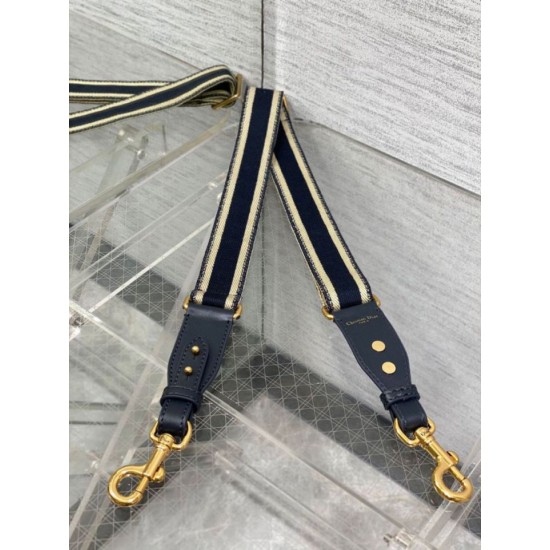 Replica Dior Adjustable Shoulder Strap with Ring Embroidery Blue Fake Replica Dior Adjustable Shoulder Strap with Ring Embroidery Blue Fake