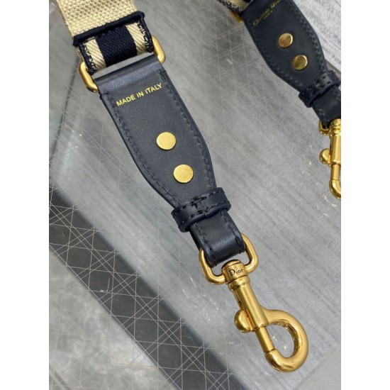 Replica Dior Adjustable Shoulder Strap with Ring Embroidery Blue Fake Replica Dior Adjustable Shoulder Strap with Ring Embroidery Blue Fake