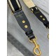 Replica Dior Adjustable Shoulder Strap with Ring Embroidery Black Fake Replica Dior Adjustable Shoulder Strap with Ring Embroidery Black Fake