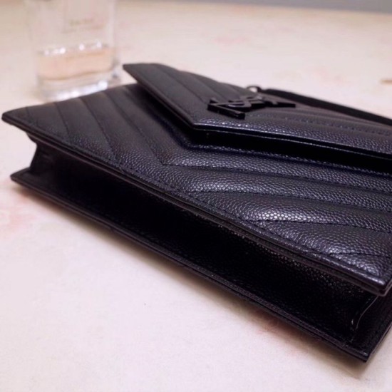 Replica YSL Saint Laurent WOC Envelope Chain Wallet All Black Fake Replica YSL Saint Laurent WOC Envelope Chain Wallet All Black Fake