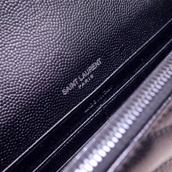 Replica YSL Saint Laurent WOC Envelope Chain Wallet All Black Fake Replica YSL Saint Laurent WOC Envelope Chain Wallet All Black Fake