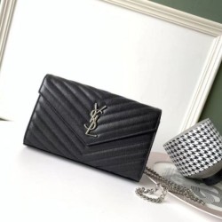 Replica YSL Saint Laurent WOC Monogram Chain Wallet Noir Fake