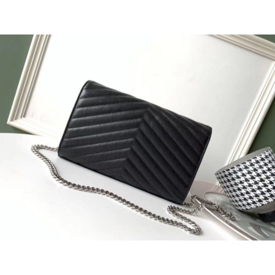 Replica YSL Saint Laurent WOC Monogram Chain Wallet Noir Fake Replica YSL Saint Laurent WOC Monogram Chain Wallet Noir Fake