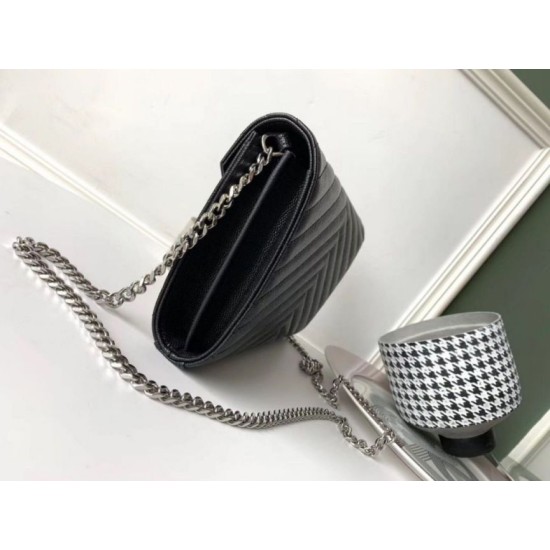 Replica YSL Saint Laurent WOC Monogram Chain Wallet Noir Fake Replica YSL Saint Laurent WOC Monogram Chain Wallet Noir Fake