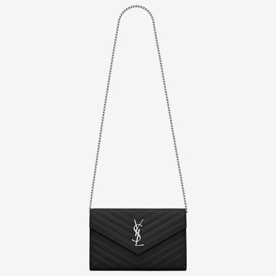 Replica YSL Saint Laurent WOC Monogram Chain Wallet Noir Fake Replica YSL Saint Laurent WOC Monogram Chain Wallet Noir Fake