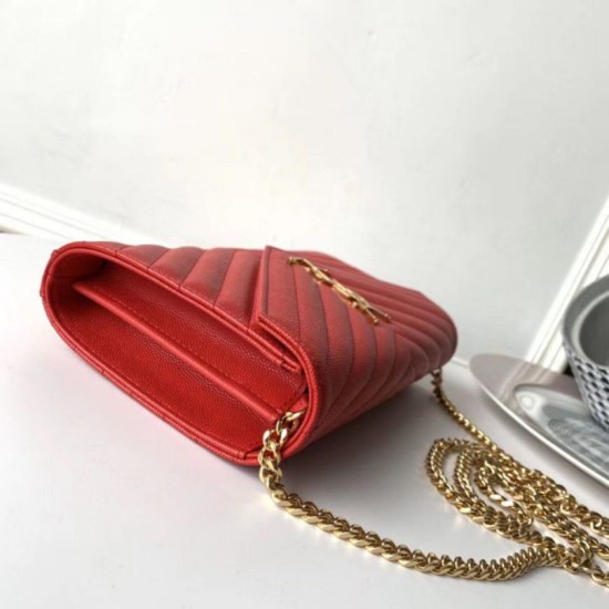 Replica YSL Saint Laurent WOC Monogram Chain Wallet Red Fake Replica YSL Saint Laurent WOC Monogram Chain Wallet Red Fake