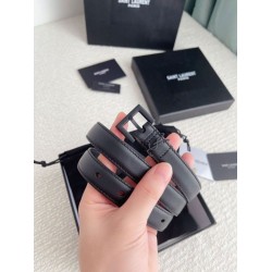 Replica YSL Saint Laurent Cassandre Square Buckle Belt 20MM All Black Fake Replica YSL Saint Laurent Cassandre Square Buckle Belt 20MM All Black Fake
