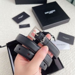 Replica YSL Saint Laurent Cassandre Square Buckle Belt 20MM Noir Fake
