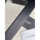 Replica YSL Saint Laurent Cassandre Square Buckle Belt 30MM All Black Fake Replica YSL Saint Laurent Cassandre Square Buckle Belt 30MM All Black Fake