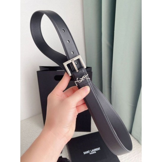 Replica YSL Saint Laurent Cassandre Square Buckle Belt 30MM Noir Fake Replica YSL Saint Laurent Cassandre Square Buckle Belt 30MM Noir Fake