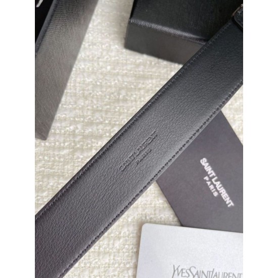 Replica YSL Saint Laurent Cassandre Square Buckle Belt 30MM Noir Fake Replica YSL Saint Laurent Cassandre Square Buckle Belt 30MM Noir Fake