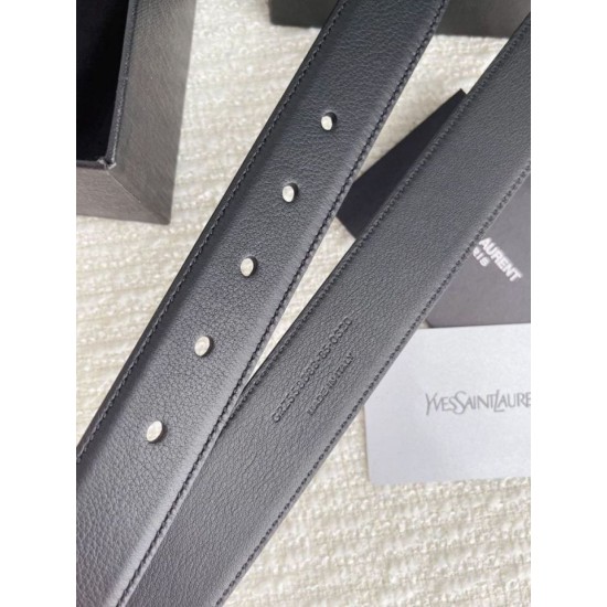 Replica YSL Saint Laurent Cassandre Square Buckle Belt 30MM Noir Fake Replica YSL Saint Laurent Cassandre Square Buckle Belt 30MM Noir Fake