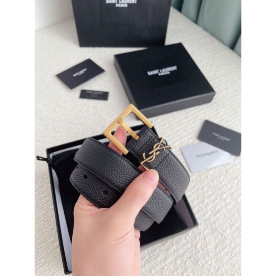 Replica YSL Saint Laurent Cassandre Square Buckle Belt 30MM Black Fake Replica YSL Saint Laurent Cassandre Square Buckle Belt 30MM Black Fake