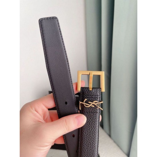 Replica YSL Saint Laurent Cassandre Square Buckle Belt 30MM Black Fake Replica YSL Saint Laurent Cassandre Square Buckle Belt 30MM Black Fake