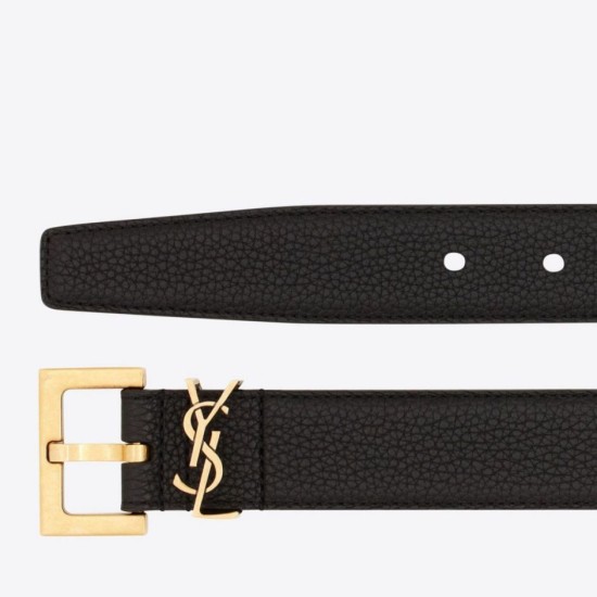 Replica YSL Saint Laurent Cassandre Square Buckle Belt 30MM Black Fake Replica YSL Saint Laurent Cassandre Square Buckle Belt 30MM Black Fake