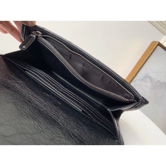 Replica YSL Saint Laurent Niki Large Wallet Crinkled Vintage Black Fake Replica YSL Saint Laurent Niki Large Wallet Crinkled Vintage Black Fake