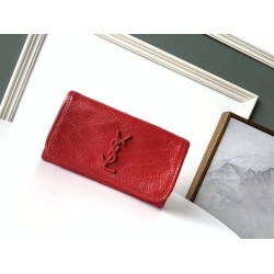 Replica YSL Saint Laurent Niki Large Wallet Crinkled Vintage Red Fake