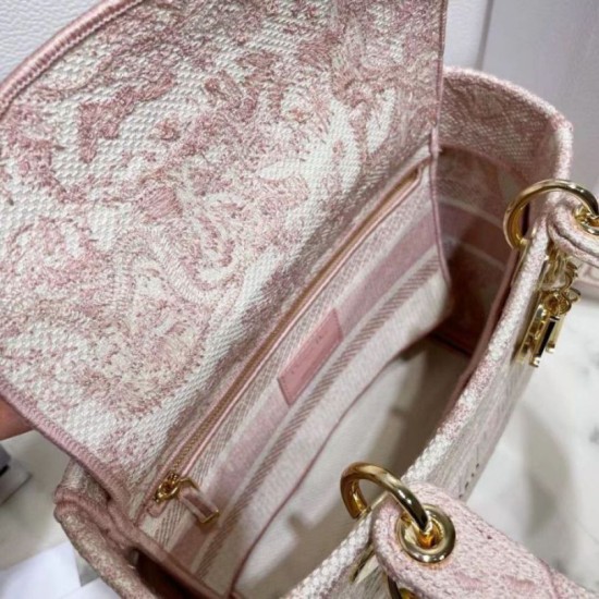 Replica Dior Medium Lady D-Lite Bag Toile de Jouy Embroidery Pink Replica Dior Medium Lady D-Lite Bag Toile de Jouy Embroidery Pink