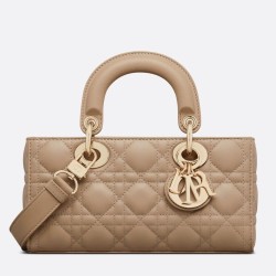 Replica Dior Small Lady D-Joy Dior Bag Cannage Apricot