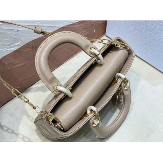 Replica Dior Small Lady D-Joy Dior Bag Cannage Apricot Replica Dior Small Lady D-Joy Dior Bag Cannage Apricot