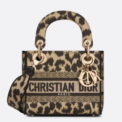 Replica Dior Mini Lady D-Lite Bag Multicolor Mizza Embroidery Beige