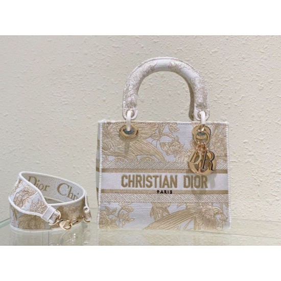 Replica Dior Medium Lady D-Lite Bag Jardin d'Hiver Embroidery Gold Replica Dior Medium Lady D-Lite Bag Jardin d'Hiver Embroidery Gold