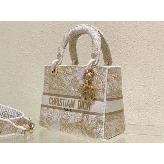 Replica Dior Medium Lady D-Lite Bag Jardin d'Hiver Embroidery Gold Replica Dior Medium Lady D-Lite Bag Jardin d'Hiver Embroidery Gold