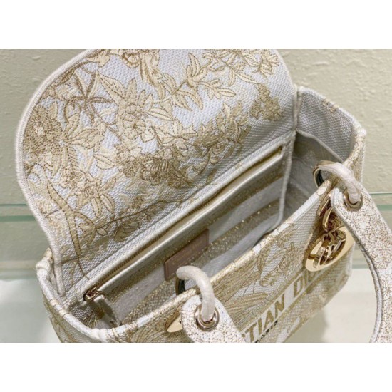Replica Dior Medium Lady D-Lite Bag Jardin d'Hiver Embroidery Gold Replica Dior Medium Lady D-Lite Bag Jardin d'Hiver Embroidery Gold