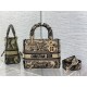 Replica Dior Medium Lady D-Lite Bag Toile de Jouy Embroidery Brown Replica Dior Medium Lady D-Lite Bag Toile de Jouy Embroidery Brown