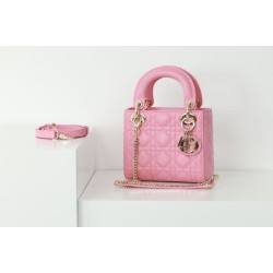 Replica Dior Mini Lady Dior Bag Cannage Pink