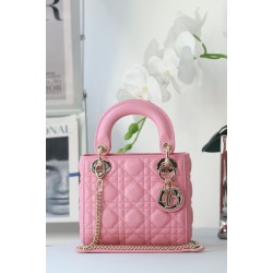 Replica Dior Mini Lady Dior Bag Cannage Pink